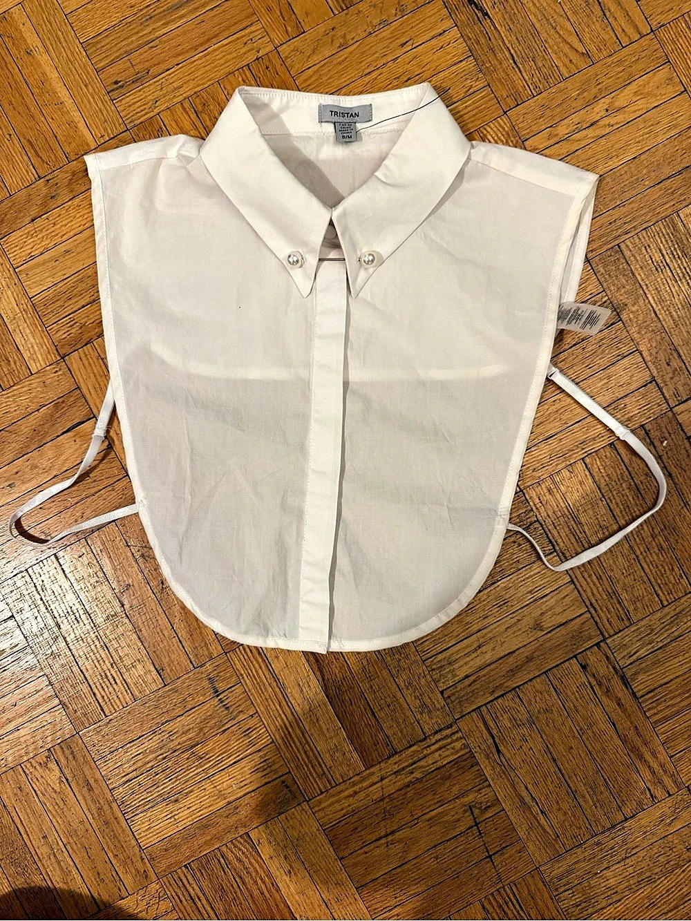 Tristan White Collared Bib Top Size S/M